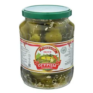 Огурцы соленые бочковые ТМ "Принцесса Вкуса", 720 мл