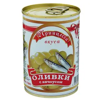 Оливки с Анчоусом ТМ "Принцесса Вкуса", 300 мл