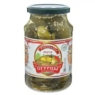 Огурцы соленые бочковые ТМ "Принцесса Вкуса", 1000 мл