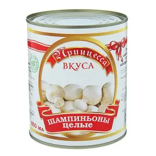 Консервированные Шампиньоны Принцесса Вкуса, целые, 850 мл
