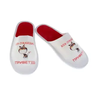 Тапочки "Всем сумашедший привет", р-р 44-45