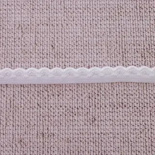 Резинка с обработанным краем, ширина 0,8см, 10±1м, цвет белый