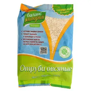 Отруби овсяные "Петродиет" "Баланс калорий", пачка 200 г