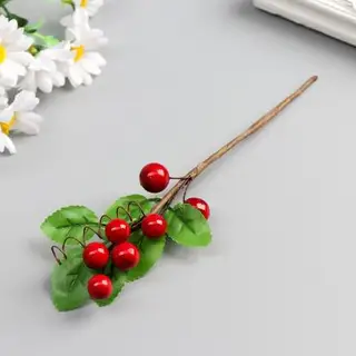 Декор для творчества, веточка с 7-ю ягодками, 20×5 см