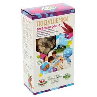 Подушечки амарантовые "Di&Di" со сливочной начинкой, со стевией, изготовленные методом экстр