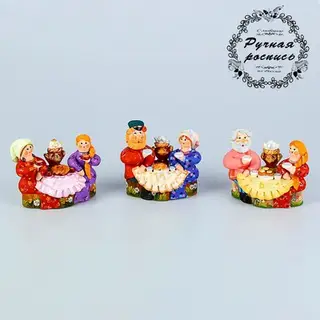 Ковровская глиняная игрушка «Чаепитие Барышня с кавалером» микс