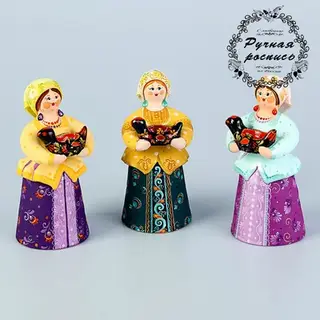 Ковровская глиняная игрушка «Барышня с ковшом» микс