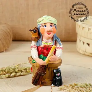 Ковровская глиняная игрушка «Баба Яга» малая микс