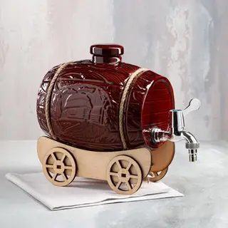 Бочка для пива на телеге, глазурь, 4 л
