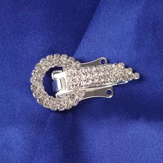 Декоративная застёжка, 2 × 4 см, цвет серебряный