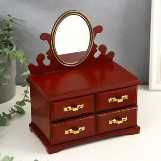 Шкатулка музыкальная механическая с зеркалом "Комод" 24,5х20,5х12 см