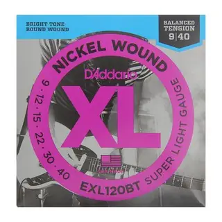 Струны D'Addario для электрогитары, сбалансированное натяжение, Super Light, 09-40