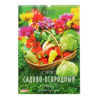 Календарь перекидной на ригеле "Садово-огородный лунный календарь", 34х49 см