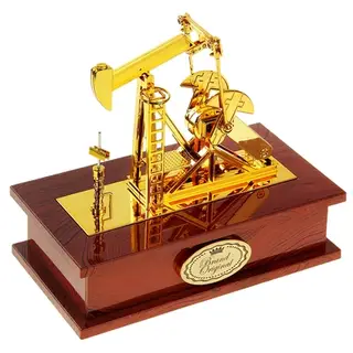 Шкатулка музыкальная механическая "Нефтяная вышка" 19х22,5х12,5 см