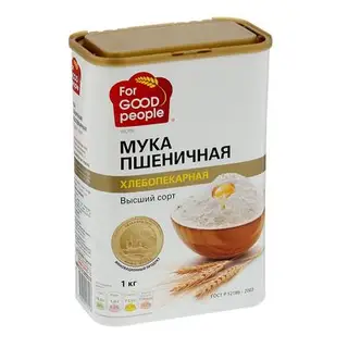 Мука пшеничная хлебопекарная в/с, 1кг. For good people