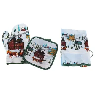 Кух. набор 3 пр. Collorista НГ Зимний день, прихватка 17*17 см, варежка 17*24 см, фартук 50*70 см, п
