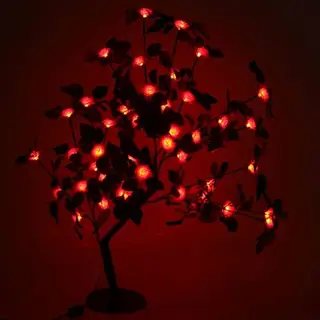 Светодиодный куст 0.8 м, "Розочки", 45 LED, 220V, фиксинг, КРАСНЫЙ