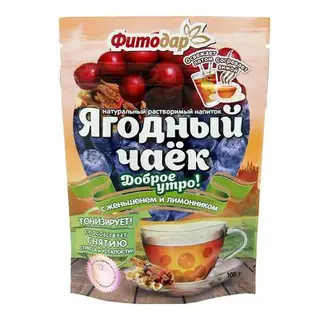 Ягодный чаёк "Фитодар" "Доброе утро" с женьшенем и лимонником, 100 г