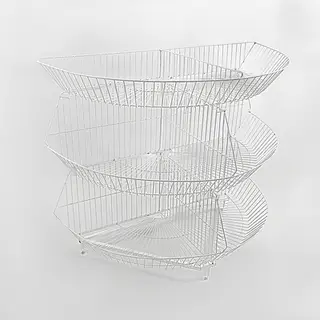Горка-накопитель из 3х корзин, полукруглая, 100*60*140, цвет белый