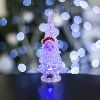 Игрушка световая "Ёлочка Дед мороз" (батарейки в комплекте) 14 см, 1 LED, RGB, ПРОЗРАЧНАЯ