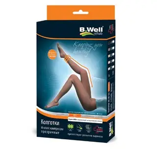 Колготки компрессионные прозрачные B.Well JW-321, 2 класс, размер 2, цвет Natural