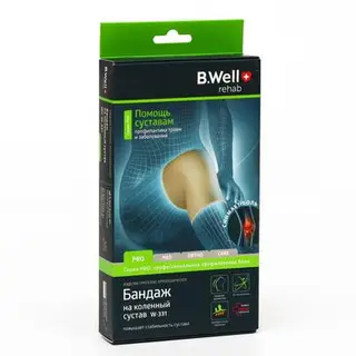 Бандаж на коленный сустав B.Well W-331, цвет бежевый, размер M
