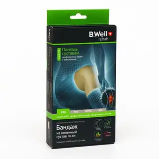 Бандаж на коленный сустав B.Well W-331, цвет бежевый, размер S