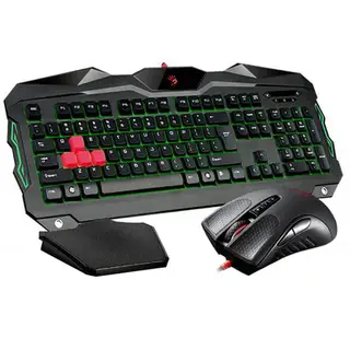 Игровой набор A4 Bloody Q2100/B2100 (Q210+Q9), клавиатура+мышь, проводной,мембранный,черный