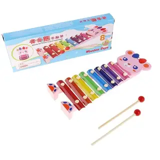 Игрушка музыкальная Металлофон "Розовый мишка", 8 тонов