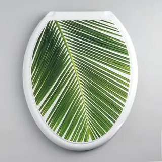 Сиденье для унитаза с крышкой «Декор. Пальма», 44.5×37 см, белое