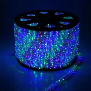 LED шнур 11х18 мм, квадратн., 100 м, чейзинг, 3W-LED/м-36-220V в компл. н-р д/подкл. мульти