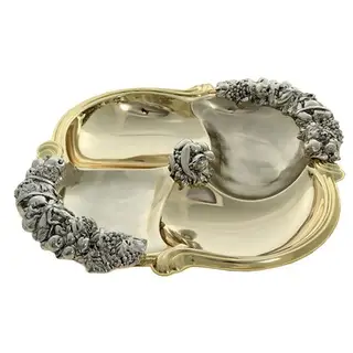 Менажница серии "Dolce vita gold" латунь, посеребрение, золочение, 30*30 см
