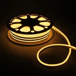 Гибкий неон Luazon Lighting 8 × 16 мм, IP65, 25 м, SMD2835, 120 LED/м, 220 В, свечение тёплое белое