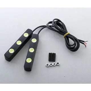 Дневные ходовые огни 3 LED-COB, алюминиевый корпус, 12 В, 2 шт., свет белый