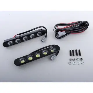 Дневные ходовые огни 5 LED-COB, алюминиевый корпус, врезные, 18 см, 12 В, 2 шт., свет белый