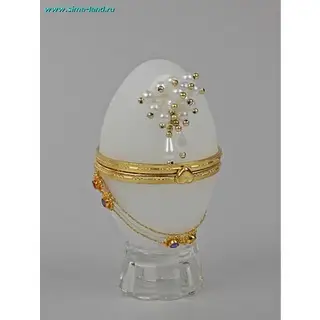 шкатулка яйцо пластик бусинки ассорти 11*6 см