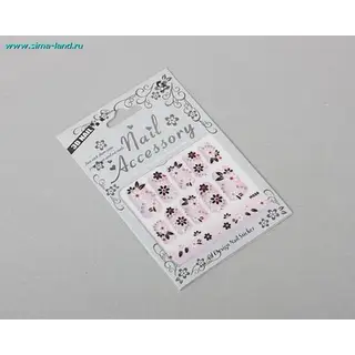 Наклейки для ногтей, цвет чёрный/белый/розовый