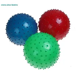 мяч массажный цветной матовый 125гр PVC микс в пак d=35 см