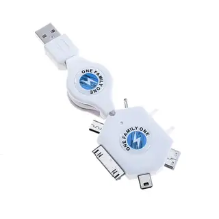 Шнур-переходник USB, 6 в 1 с автоматическим сматыванием