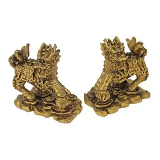 Нэцкэ бронза "Кирины" (набор 2 шт) 8*8,5