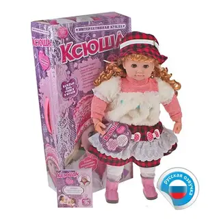Кукла интерактивная "Ксюша", поет песенку, знает скороговорки, загадки, рассказывает сказку, работает от батареек