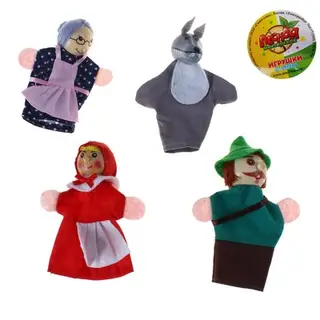 Игрушка "Кукольный человечек на пальчике" сказка "Красная шапочка", набор 4 шт