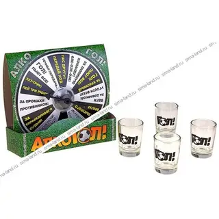 Игра Пьяная рулетка "Алкоголь", 4 рюмки