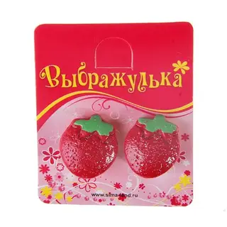 Серьги-клипсы детские "Выбражулька" ягодка блестка, цвет МИКС