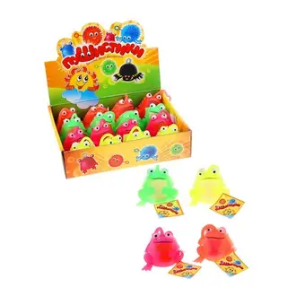 Ежка резиновый - серия Пушистики "Лягушка" световой, цвета МИКС