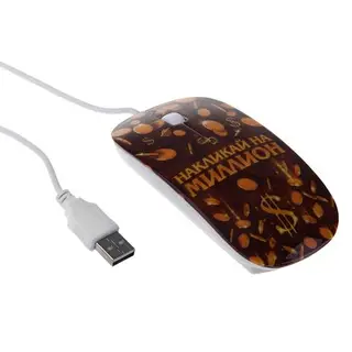 Мышь LR-08 "Накликай на миллион", проводная, оптическая, 1200 dpi, USB