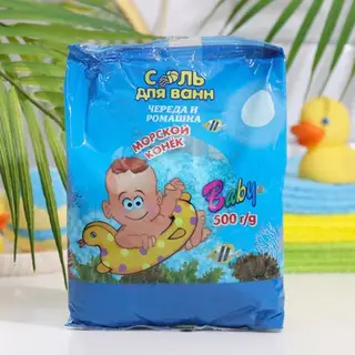 Природная соль для ванн "Морской конёк", "Череда и ромашка", 500 г