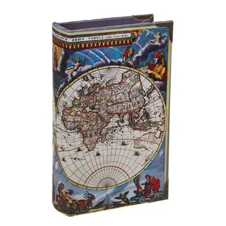 Ключница-книга дерево шёлк "Карта путешественника" 21х13х5 см