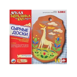 Картина по керамике «Лесной великан»: сырная доска, 6 акриловых красок, кисть, инструкция