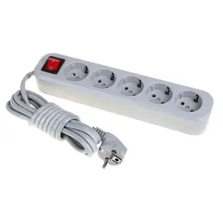 Удлинитель сетевой на 5 розеток, провод 3 м, 10 А, 220V